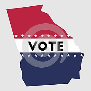 Vote Georgia state map outline.