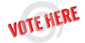 Vote Here rubber stamp