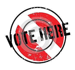 Vote Here rubber stamp