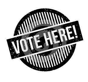Vote Here rubber stamp