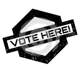 Vote Here rubber stamp