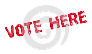 Vote Here rubber stamp