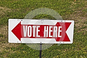 Vote Here Sign