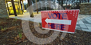 Vote Here sign for election day