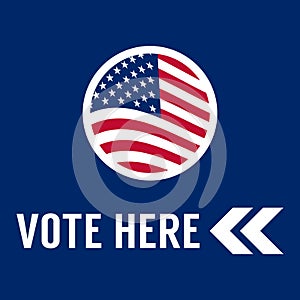 Vote here sign vector design