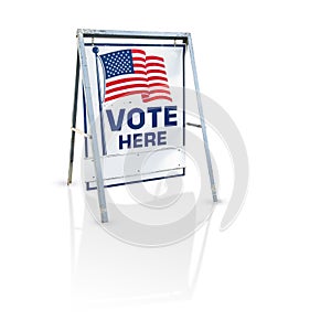 Vote here signage