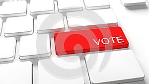 Vote Keyboard button -Electronic or internet voting concept e-voting or online voting American Election