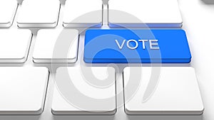 Vote Keyboard button -Electronic or internet voting concept e-voting or online voting American Election  - illustration