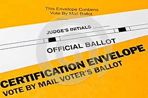 Vote by mail ballot and envelope.