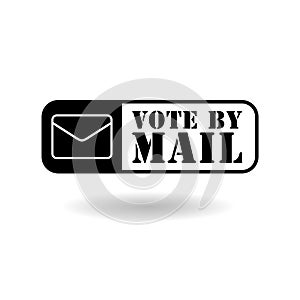 Vote by mail sign icon with shadow