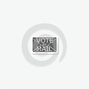 Vote by mail simple icon sticker isolated on gray background