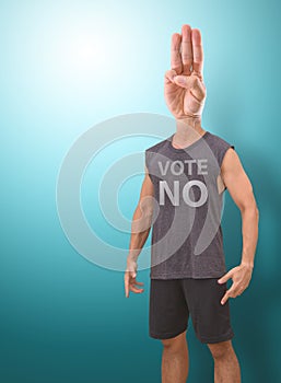 Vote no with freedom symbol