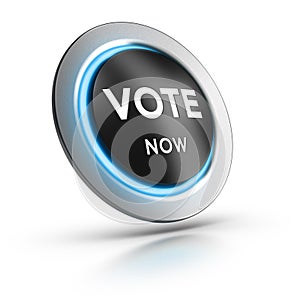 Vote now button over white background