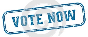 vote now stamp. vote now rectangular stamp on white background