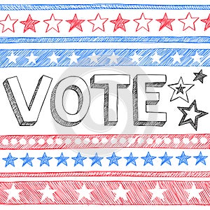 Vote President Election Sketchy Doodles Vector