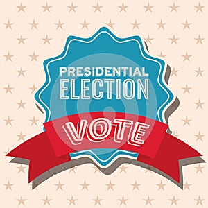 Vote presidential election on seal stamp vector design