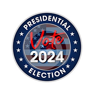 Vote 2024 Presidential election USA, star emblem