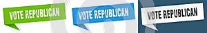 vote republican banner. vote republican speech bubble label set.