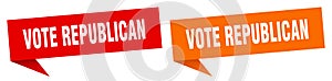 vote republican banner. vote republican speech bubble label set.