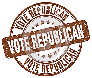 vote republican brown grunge round vintage stamp