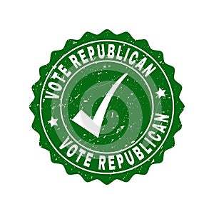 Vote Republican Grunge Stamp with Tick