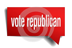 Vote republican red 3d speech bubble