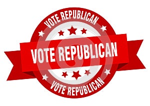 vote republican round ribbon isolated label. vote republican sign.