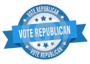 vote republican round ribbon isolated label. vote republican sign.