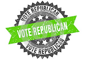 Vote republican stamp. vote republican grunge round sign.