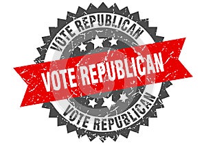 vote republican stamp. vote republican grunge round sign.