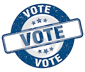 vote stamp. vote label. round grunge sign