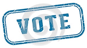 vote stamp. vote rectangular stamp on white background