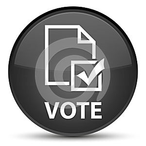 Vote (survey icon) special black round button