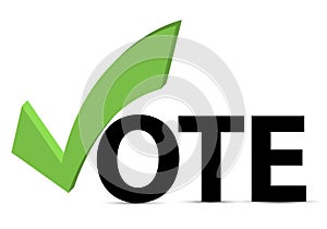 Vote text with check mark and check box