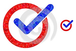 Vote Tick Polygonal Lowpoly Flat Icon