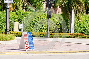 Vote Today standing sign on the streets of Weston FL