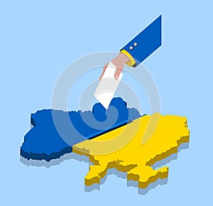 Vote for Ukrainian election over a Ukraine map