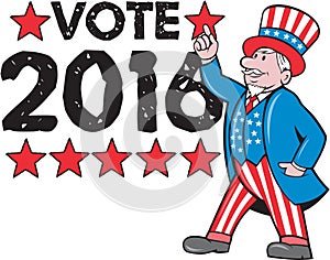 Vote 2016 Uncle Sam Hand Pointing Up Retro