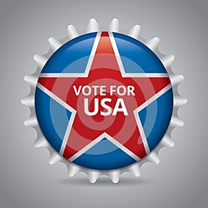 Vote for usa badge. Vector illustration decorative design