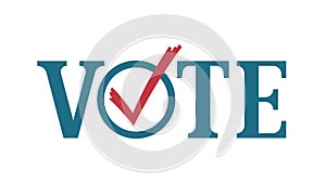 Vote word with checkmark symbols, Check mark icon, Political template elections campaign logo concept, vector illustration