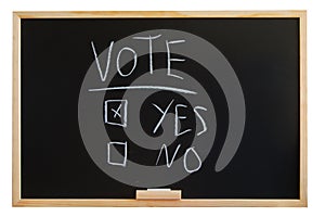 Vote yes or no