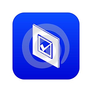 Voted sign icon blue vector