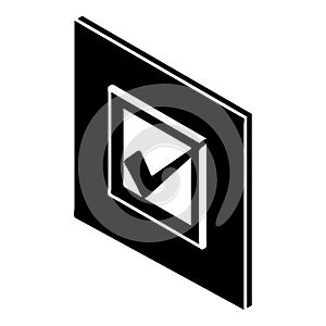 Voted sign icon, simple style