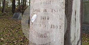 Voted sticker on a grave