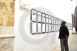 Voter looking at Candidates lists Tunisia