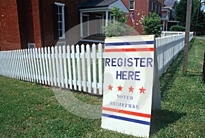 Voter Registratiion Sign on lawn