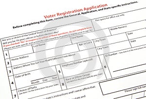 Voter registration form