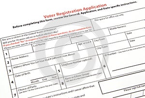 Voter registration form