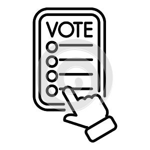 Voter selecting candidate during online voting process