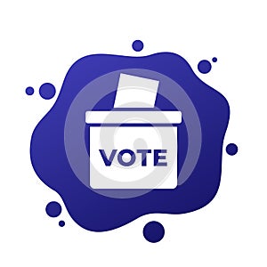 voting ballot box icon, vector